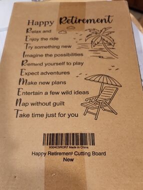 Happy Retirement Engraved Cutting Board - Brown